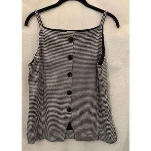 LOFT Outlet Houndstooth Button Front Square Neck Vest/Top Size M